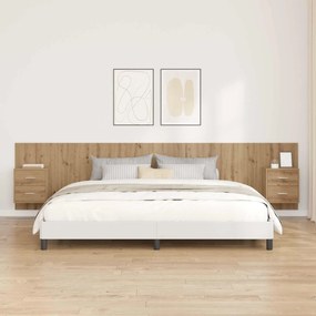vidaXL Κεφαλή κρεβατιού με κομοδίνο 3 pcs Artisan Oak