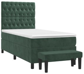 ΚΡΕΒΑΤΙ BOXSPRING ΜΕ ΣΤΡΩΜΑ ΣΚΟΥΡΟ ΠΡΑΣΙΝΟ 90X200 ΕΚ. ΒΕΛΟΥΔΙΝΟ 3138004