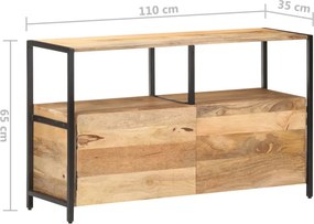 vidaXL Ντουλάπι με Ράφια 110 x 35 x 65 εκ. από Μασίφ Ξύλο Μάνγκο