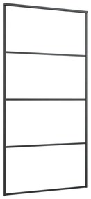 Συρόμενη Πόρτα με Μηχανισμό 102,5x205 εκ. Γυαλί ESG &amp; Αλουμίνιο - Μαύρο