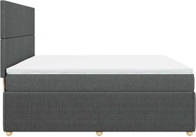 vidaXL Κρεβάτι Boxspring με Στρώμα Σκούρο Γκρι 180x200 εκ Υφασμάτιν
