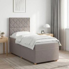 vidaXL Κρεβάτι box spring με στρώμα Taupe 90 x 200 cm Ύφασμα