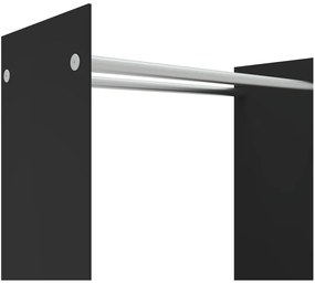 vidaXL Ράφι Καυσόξυλων Μαύρο 80 x 35 x 100 εκ. από Ψημένο Γυαλί