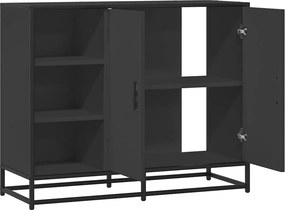 vidaXL Συρταριέρα Μαύρη 92x35x76 εκ. από Επεξεργασμένο Ξύλο