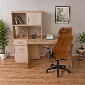 Γραφείο με βιβλιοθήκη Scarlet sonoma - λευκό 161x60x150 εκ. 161x60x150 εκ.