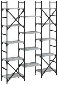 vidaXL Βιβλιοθήκη Γκρι Sonoma 127,5x28,5x172,5 εκ. Επεξεργασμένο Ξύλο