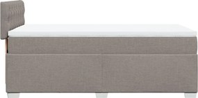 vidaXL Κρεβάτι Boxspring με Στρώμα Taupe 100 x 200 εκ. Υφασμάτινο