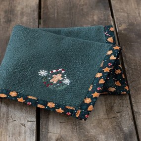 Πετσέτα Κουζίνας Χριστουγεννιάτικη Gingerbread Green - Red Nima 40x40cm
