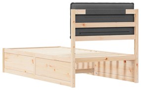 vidaXL Σκελετός Κρεβατιού με Επενδεδυμένο Κεφαλάρι Σκούρο Γκρι