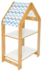 Ραφιέρα Montessori Zoilen φυσικό-λευκό-μπλε mdf 50x30x80εκ 50x30x80 εκ.