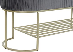 Σκαμπό DKD Home Decor Γκρι Χρυσό Μέταλλο 120 x 40 x 45 cm