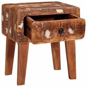 vidaXL End Table με συρτάρι Καφέ 40 x 32 x 46 εκ Στερεό Ανακτηθέν Ξύλο