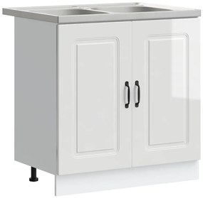 vidaXL Ντουλάπα Κουζίνας με αποθήκευση 2 pcs Λευκό 80 x 46 x 81.5 εκ