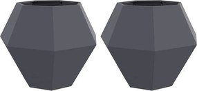 vidaXL Γλάστρα 2 τμχ. Ανθρακί 100 x 100 x 80 εκ Ατσάλι