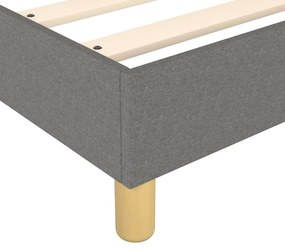 Κρεβάτι Boxspring με Στρώμα Σκούρο Γκρι 120x200 εκ. Υφασμάτινο - Γκρι