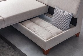 Corner Sofa-Bed Tloft Left - Cream Cream