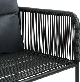 vidaXL Σετ Τραπεζαρίας Κήπου 9 τεμ. Μαύρο από Ρατάν PVC