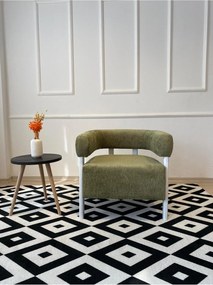 Stewehome Κλασικός πολυθρόνα με ξύλινα πόδια σε λευκό χρώμα 68x60x60 cm