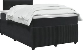 vidaXL Κρεβάτι box spring με στρώμα Μαύρο 120 x 190 cm Βελούδο