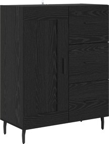 vidaXL Highboard με συρτάρι 2 pcs Μαύρη Οξυά Επεξεργασμένο ξύλο