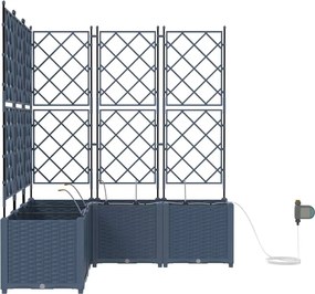 vidaXL Γλάστρα Κήπου 5 pcs Γκρι Ατσάλι