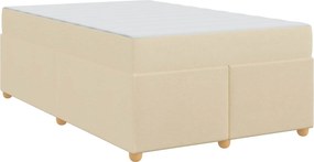 vidaXL Σκελετός Κρεβατιού με στρώμα Κρεμ 120 x 190 cm ύφασμα