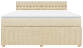 vidaXL Κρεβάτι Boxspring με Στρώμα Κρεμ 180x200 εκ. Υφασμάτινο