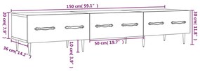 ΈΠΙΠΛΟ ΤΗΛΕΟΡΑΣΗΣ ΓΥΑΛ. ΛΕΥΚΟ 150X36X30 ΕΚ. ΕΠΕΞΕΡΓΑΣΜΕΝΟ ΞΥΛΟ 829134