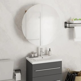 vidaXL Ντουλάπι Μπάνιου με Στρογγυλό Καθρέφτη&amp;LED Δρυς 47x47x17,5 εκ.