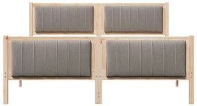 vidaXL Σκελετός Κρεβατιού με κεφαλάρι Καφέ και ταμπά 150 x 200 cm