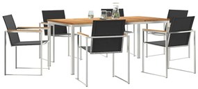 vidaXL Σέτ φαγητού για κήπο 7 pcs Συμπαγές Ξύλο Τικ