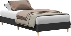 vidaXL Πλαίσιο κρεβατιού χωρίς στρώμα Μαύρο 90x190 cm
