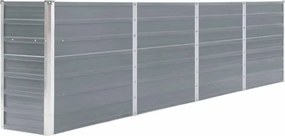 vidaXL Ζαρντινιέρα Ψηλή Γκρι 320 x 40 x 77 εκ. Γαλβανισμένος Χάλυβας