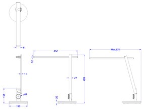 ΦΩΤΙΣΤΙΚΟ ΓΡΑΦΕΙΟΥ LED BLAIN PRO HM4445.08 ΑΣΗΜΙ ΧΡΩΜΑ Φ19x49,9Υεκ. (1 Τεμμάχια)