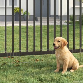 vidaXL Περίφραξη Κήπου με Στήλες 48 τμχ. 35 x 30 εκ. Ασημί