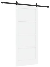 vidaXL Συρόμενη Πόρτα Λευκό και μαύρο 86 x 198.5 cm