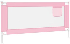 vidaXL Μπάρα Κρεβατιού Προστατευτική Ροζ 180 x 25 εκ. Υφασμάτινη