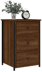 vidaXL Κομοδίνα 2 τεμ. Καφέ Δρυς 40x36x60 εκ. από Επεξεργασμένο Ξύλο