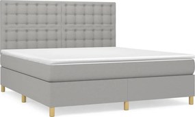 vidaXL Κρεβάτι Boxspring με Στρώμα Αν. Πράσινο 160x200εκ Υφασμάτινο