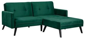 Καναπές Γωνία Κρεβάτι Livia Dark Green Με Υποπόδιο 211X158X83Y εκ.HM3151.03 Βελούδο