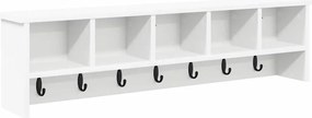 vidaXL Τοίχου Κρεμάστρα Λευκό 100 x 16 x 26 εκ Επεξεργασμένο ξύλο