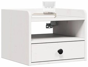 vidaXL Κομοδίνο με συρτάρι Λευκό 38 x 36 x 29.5 εκ Μασίφ ξύλο πεύκου