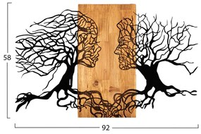 Διακοσμητικό Τοίχου ILLUSION C4803 Φύλλα Μετάλλου Μαύρα - Ξύλο 92x3(βάθος)x58Υεκ. 92x3x58 εκ.