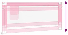 vidaXL Μπάρα Κρεβατιού Προστατευτική Ροζ 200 x 25 εκ. Υφασμάτινη