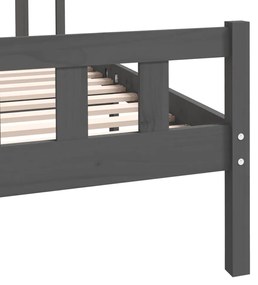 vidaXL Πλαίσιο Κρεβατιού Γκρι 140 x 190 εκ. από Μασίφ Ξύλο
