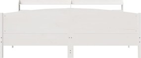 vidaXL Σκελετός Κρεβ. Χωρίς Στρώμα Λευκό 200x200 εκ Μασίφ Πεύκο