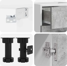 vidaXL Μονάδα κουζίνας LYON 4 pcs Γκρι Σκυροδέματος Επεξεργασμένο Ξύλο