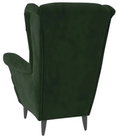 Πολυθρόνα Σκούρο Πράσινο Βελούδινη - Πράσινο