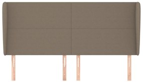 Κεφαλάρι με Πτερύγια Taupe 163x23x118/128 εκ. Υφασμάτινο - Μπεζ-Γκρι
