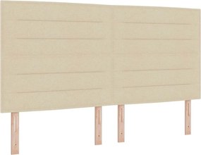 vidaXL LED Κρεβάτι με βάθρο με στρώμα Κρεμ 180 x 200 cm ύφασμα
